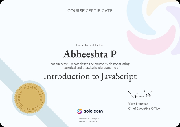 JavaScript certification