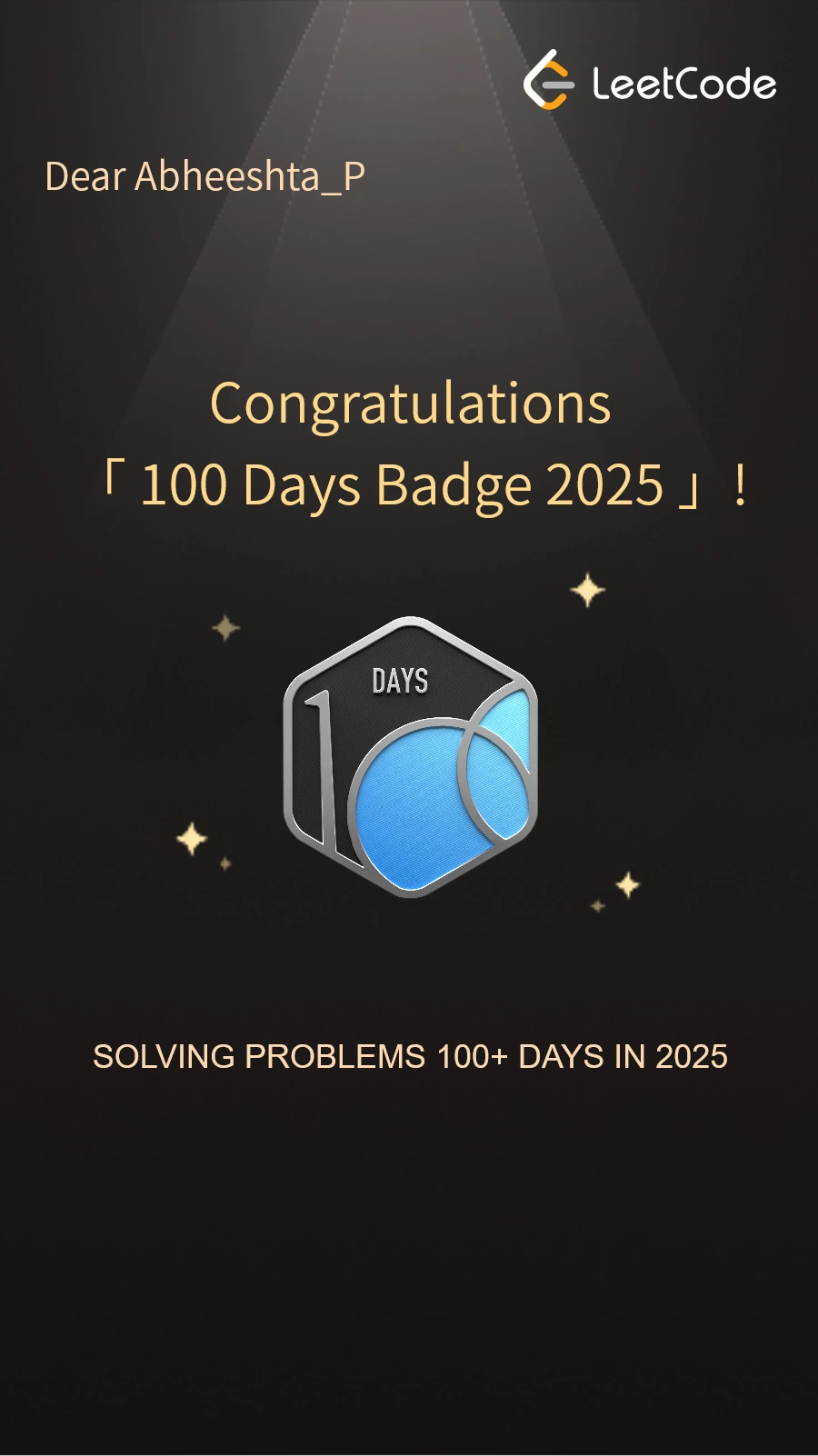 Leetcode 50 Days Badge 2025
