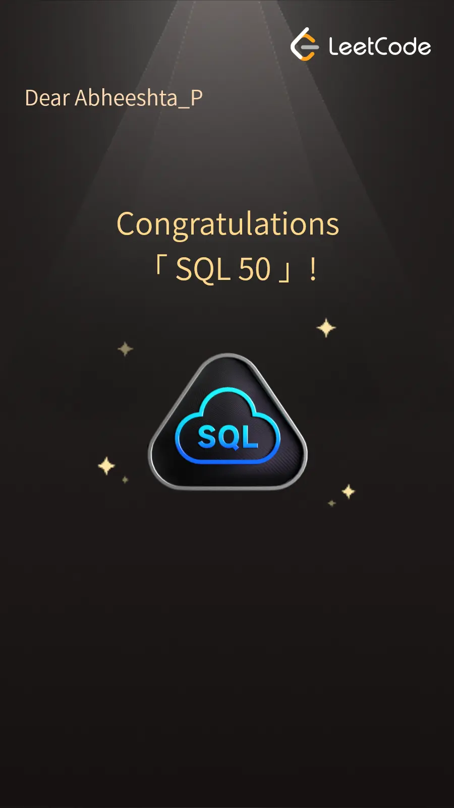 SQL 50 Badge